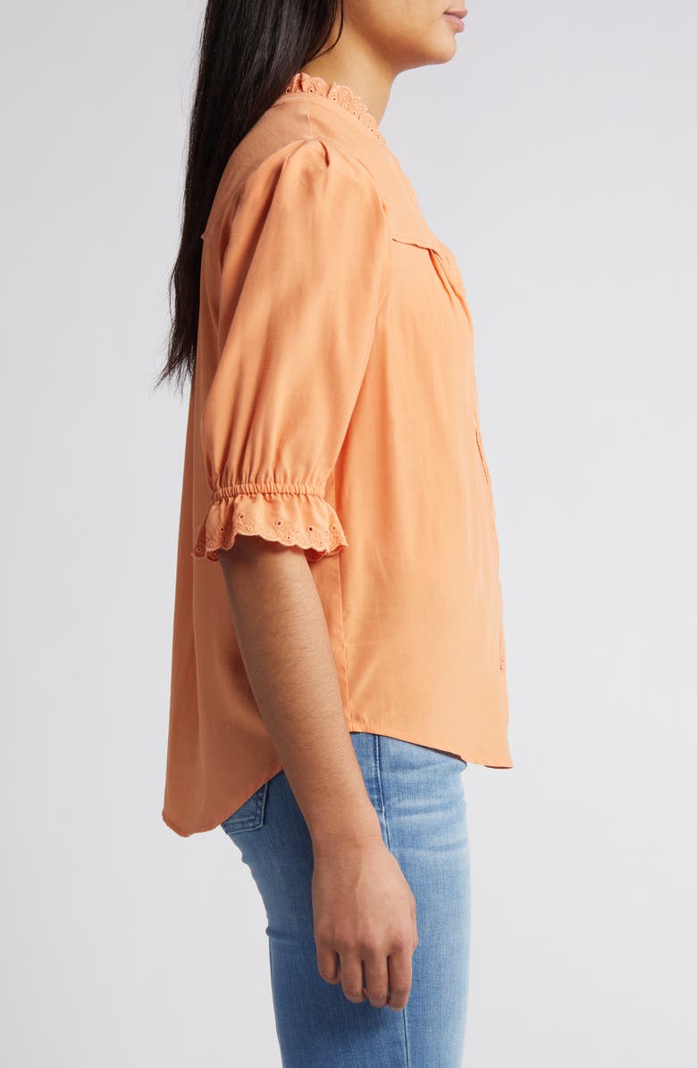 Wit & Wisdom Eyelet Accent Top, Alternate, color, Autumn Sunset