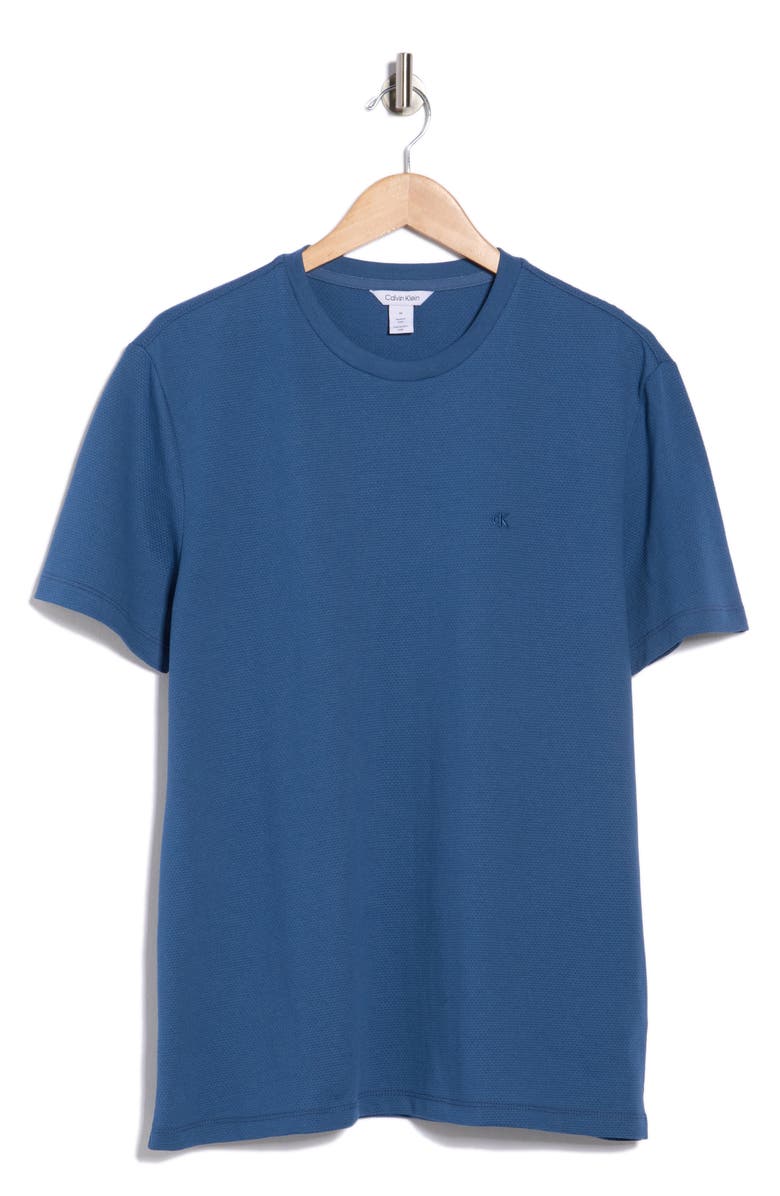 Calvin Klein Popcorn Pique Cotton Blend T-Shirt, Main, color, Ensign Blue