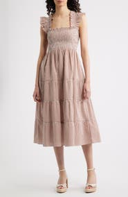 Hill House Home The Ellie Smocked Waist Midi Dress