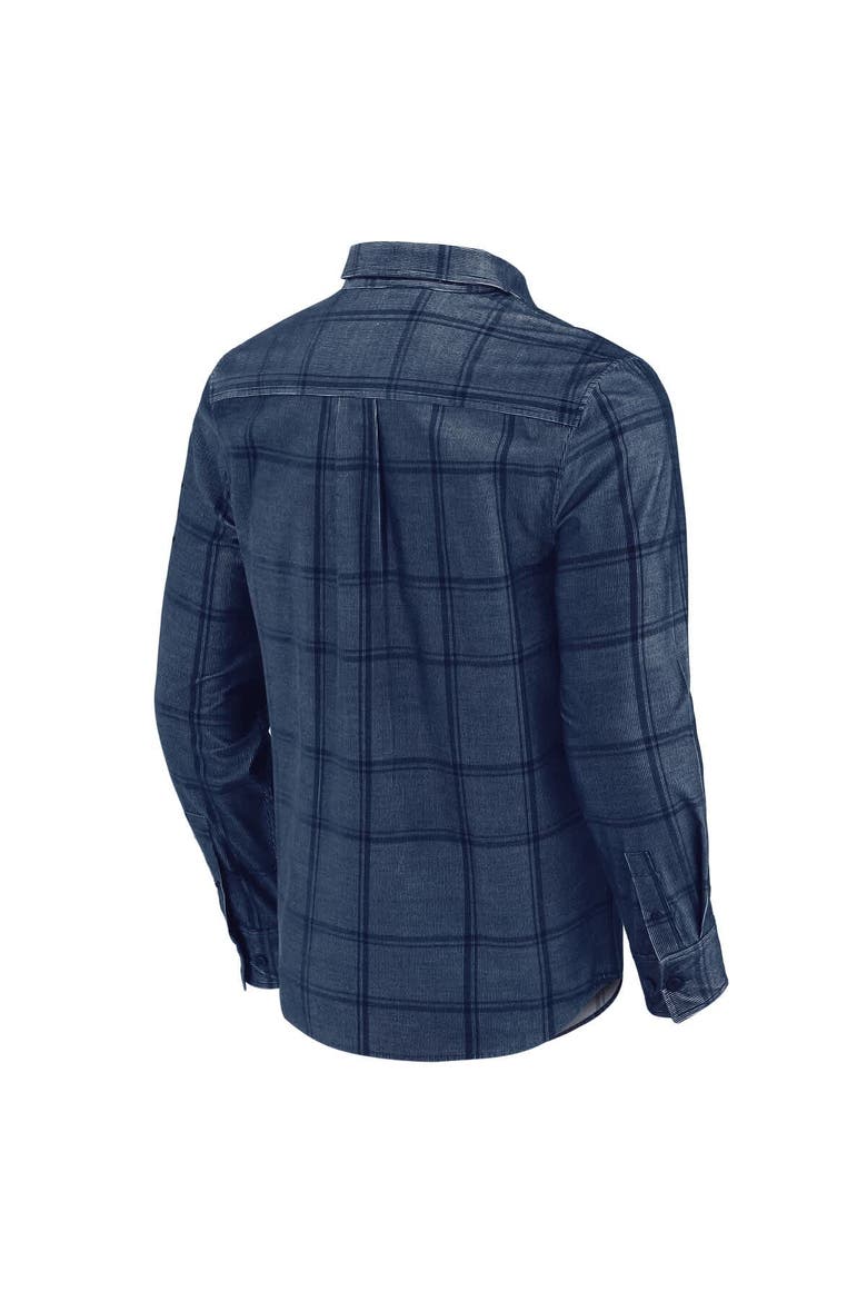 Men's Darius Rucker Collection by Fanatics Navy Detroit Tigers Thin Wale Corduroy Plaid Button Up Shirt, Alternate, color, Navy