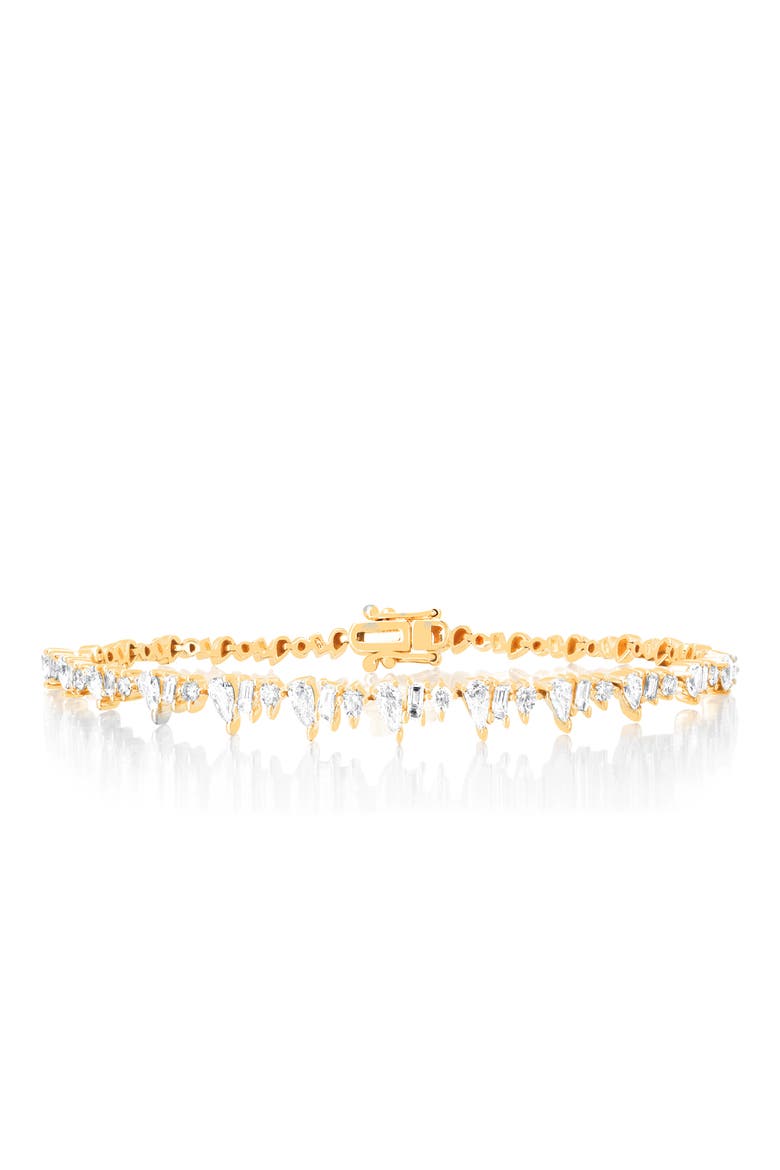 Multifaceted Diamond Eternity Bracelet, Main, color, 14K YELLOW GOLD