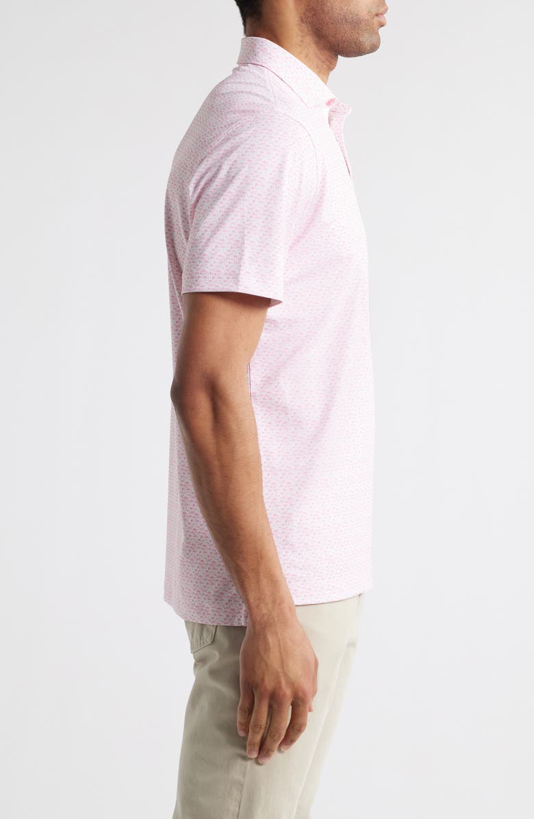 johnnie-O Flock Yeah Flamingo Print PREP-FORMANCE Golf Polo, Alternate, color, Azalea