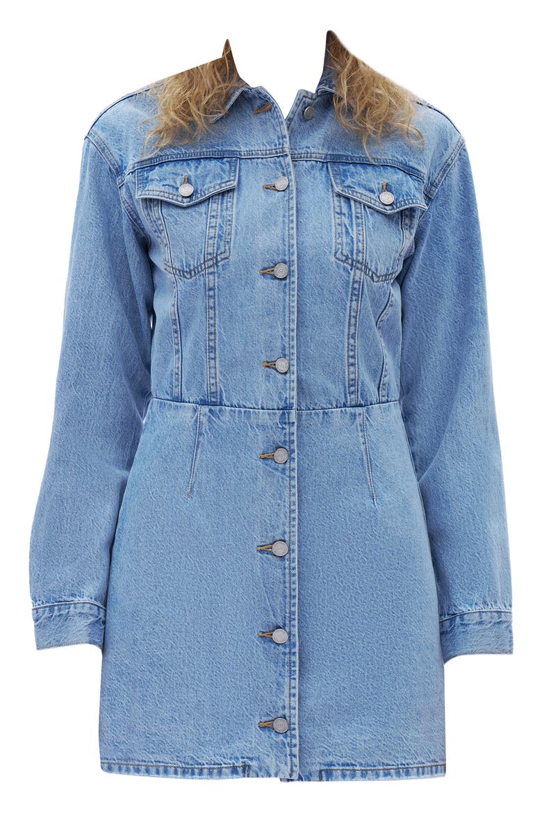 Long Sleeve Denim Minidress, Alternate, color, LIGHT BLUE