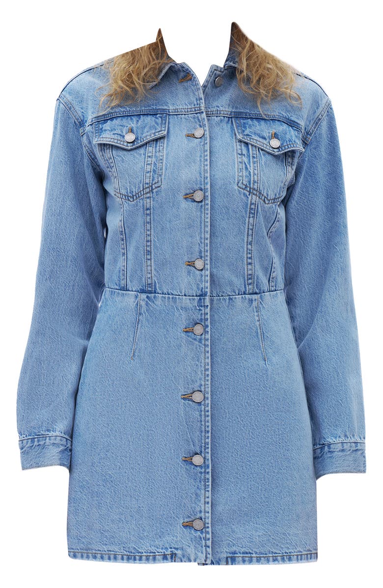 Bayeas Long Sleeve Denim Minidress, Alternate, color, Light Blue