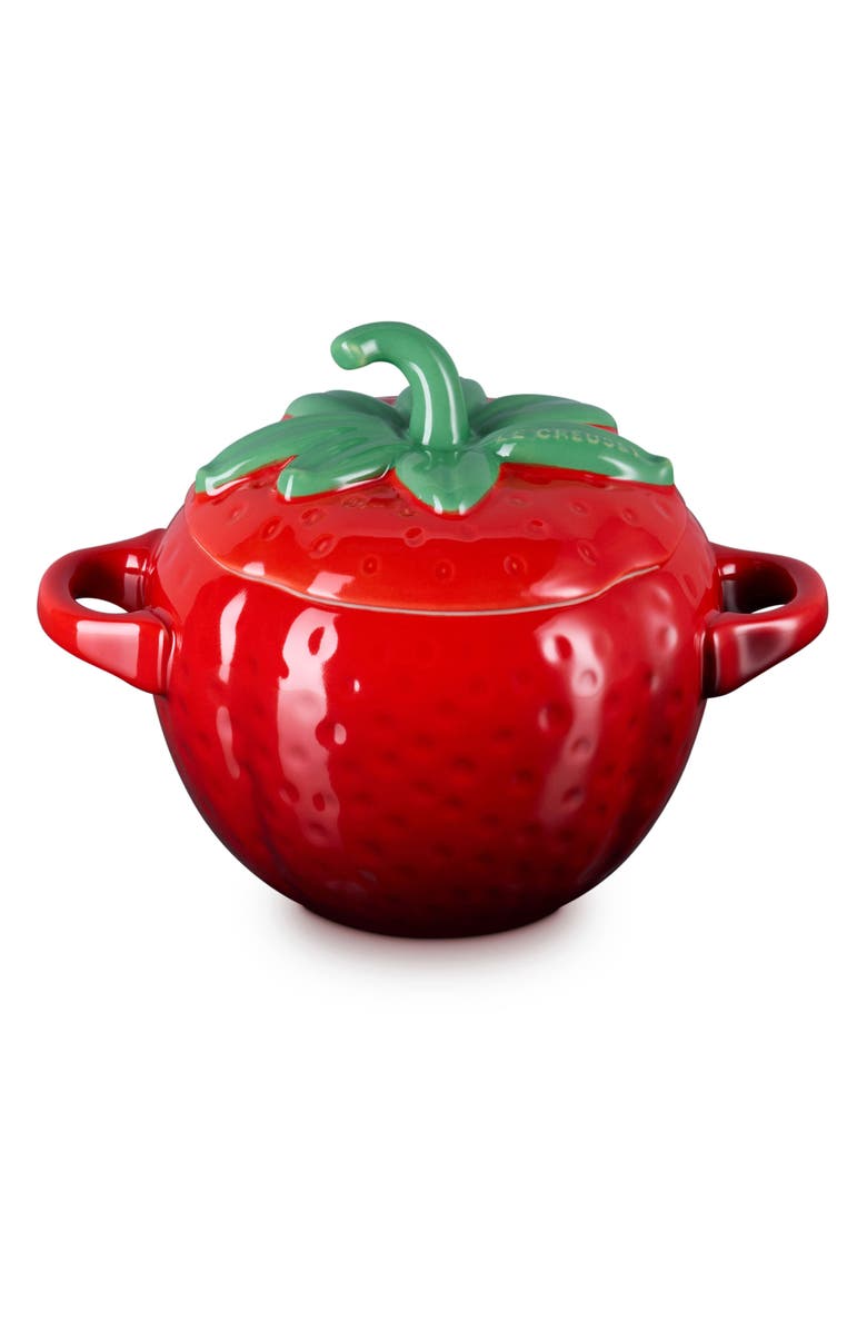 Le Creuset Strawberry Stoneware Mini Cocotte, Main, color, Cerise
