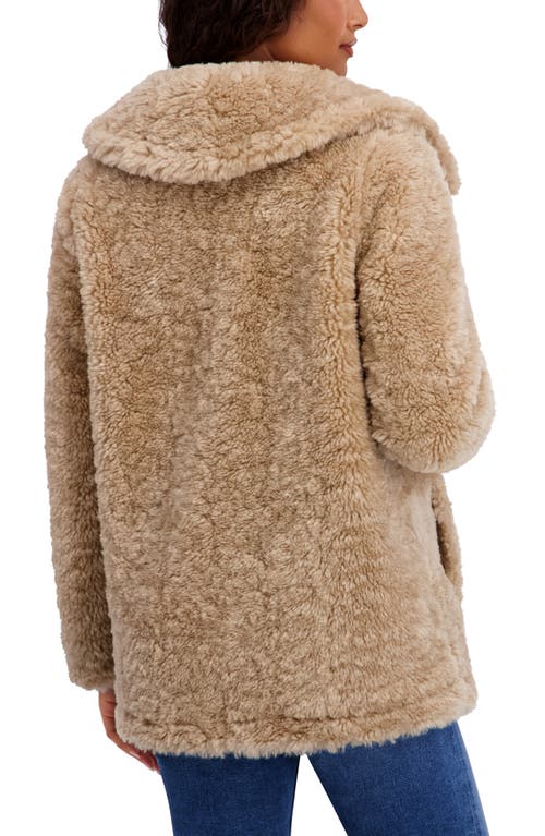Kensie Faux Shearling Coat In Neutral