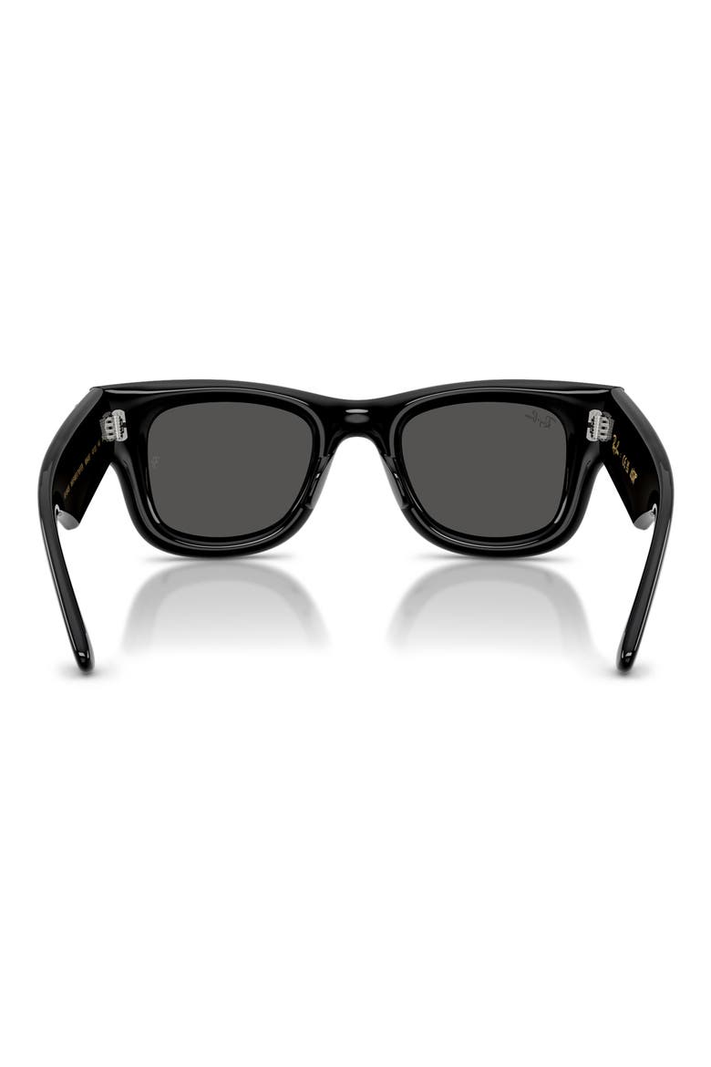 Wayfarer Puffer 47mm Small Square Sunglasses, Alternate, color, BLACK WITH STRASS / DARK GREY