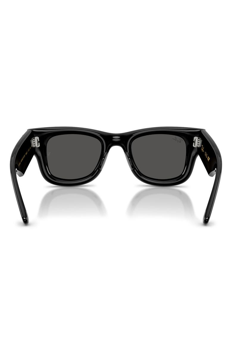 Ray-Ban Wayfarer Puffer 47mm Small Square Sunglasses, Alternate, color, Black With Strass / Dark Grey