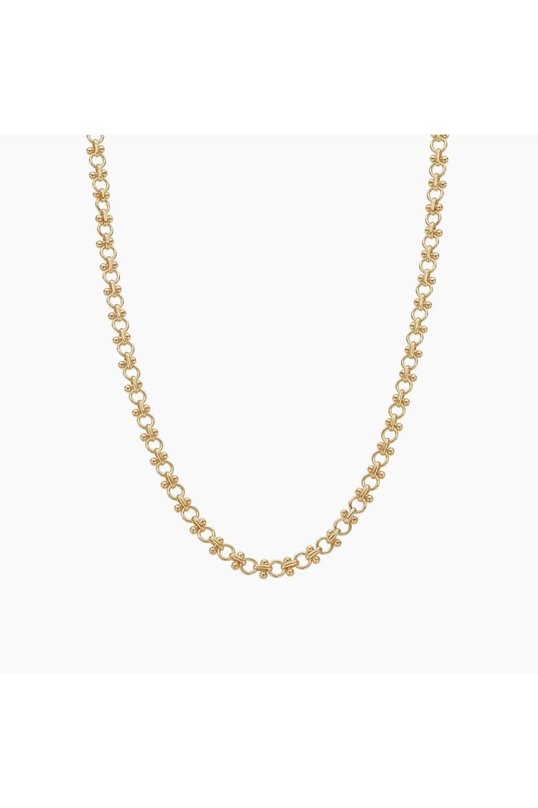 14k Gold Plated Lattice Chain Necklace Gift Idea, Main, color, Gold