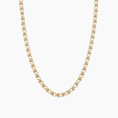 14k Gold Plated Lattice Chain Necklace Gift Idea