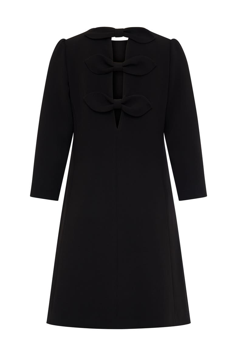 The Little Black Dress With Bow Detail, Kneelength, Alternate, color, Black