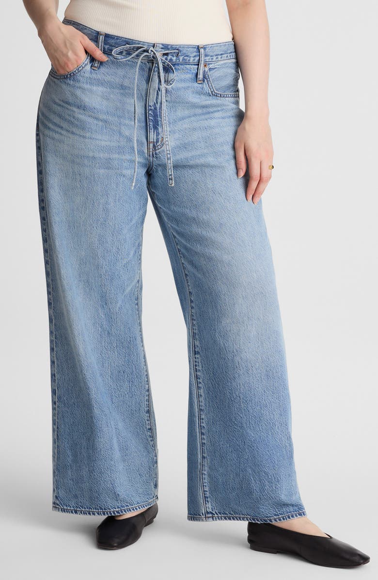 Madewell The Ultimate Wide Leg Drawstring Airy Denim Jeans, Alternate, color, Raebrook Wash