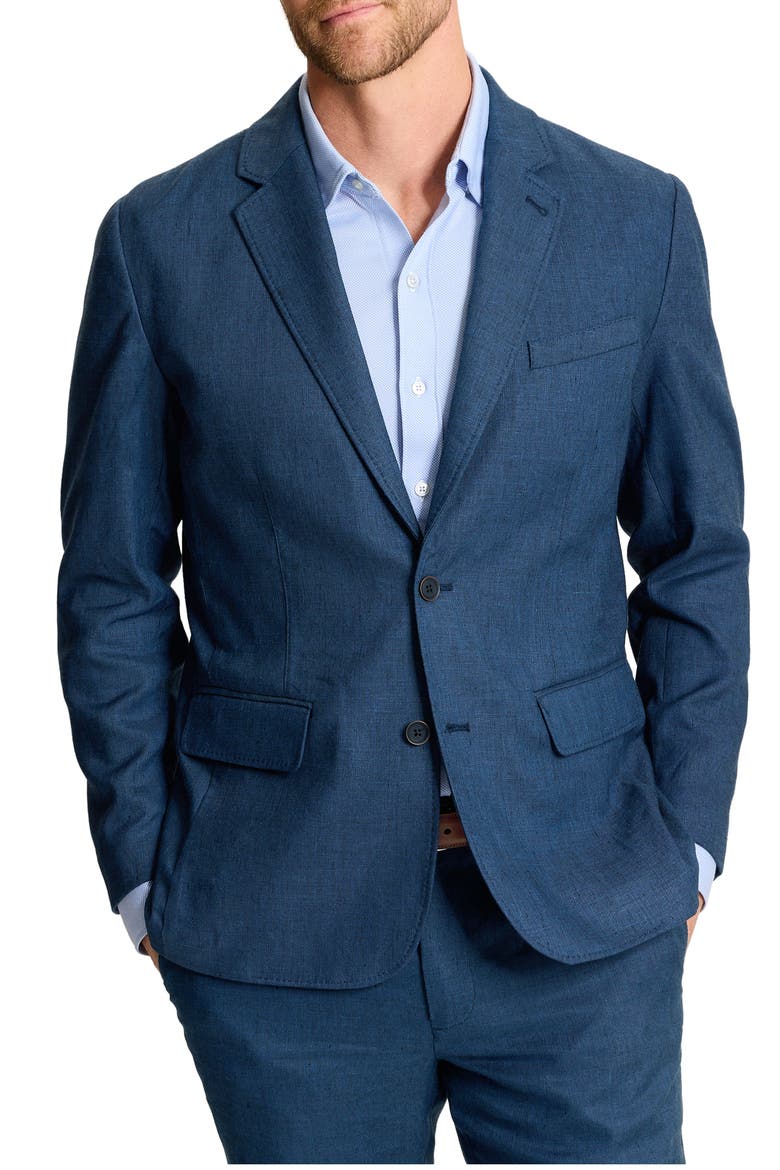 Latigo Beach Linen Blazer, Main, color, NAVY