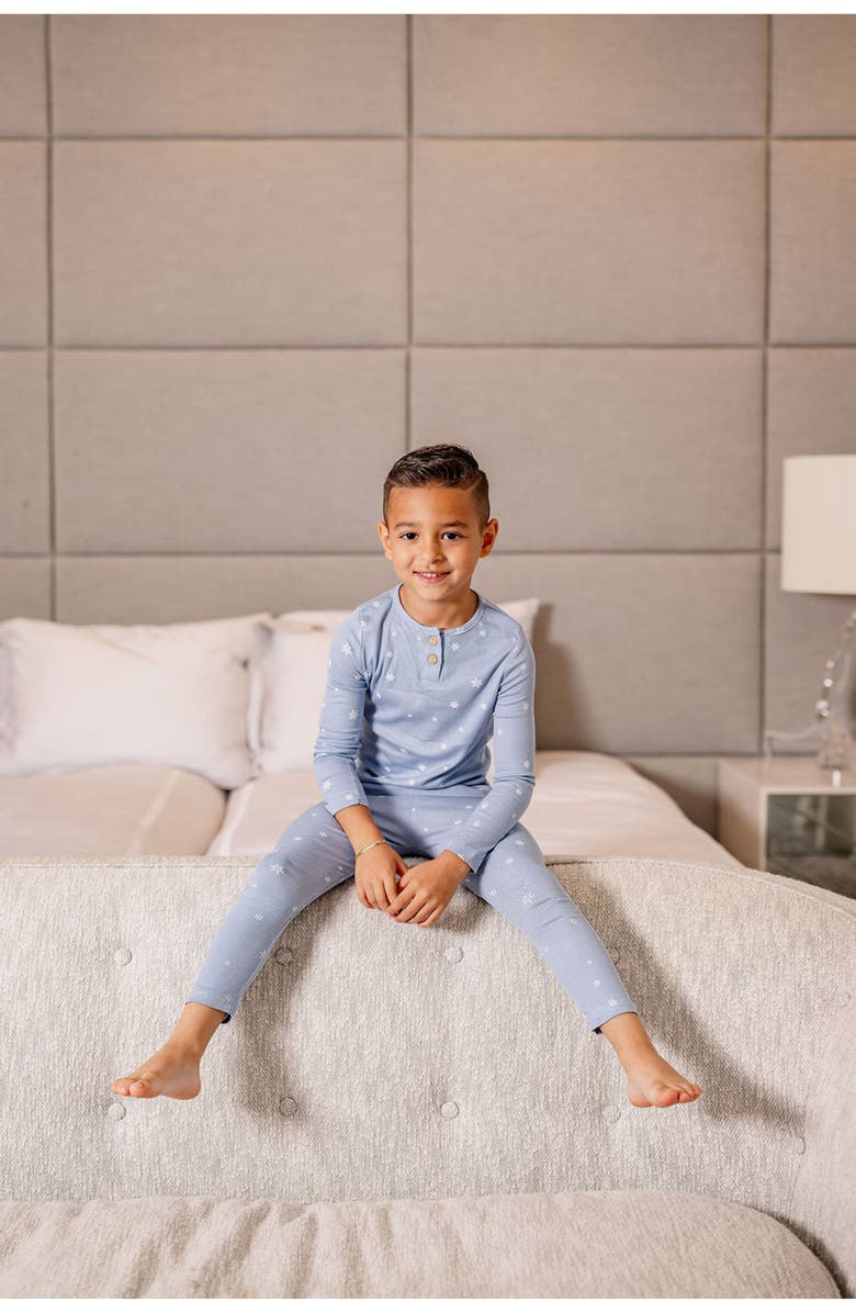 Pouf Boys Snowflake PJ, Alternate, color, Blue