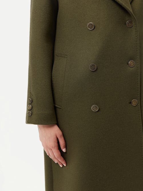 Gobi Mongolian Cashmere Double-breasted Cashmere Coat In Green