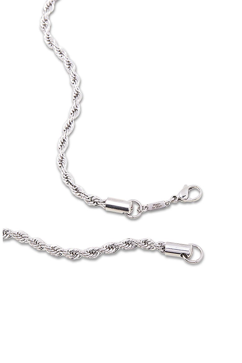 Men's Stainless Steel Rope Chain Necklace, Alternate, color, SILVER