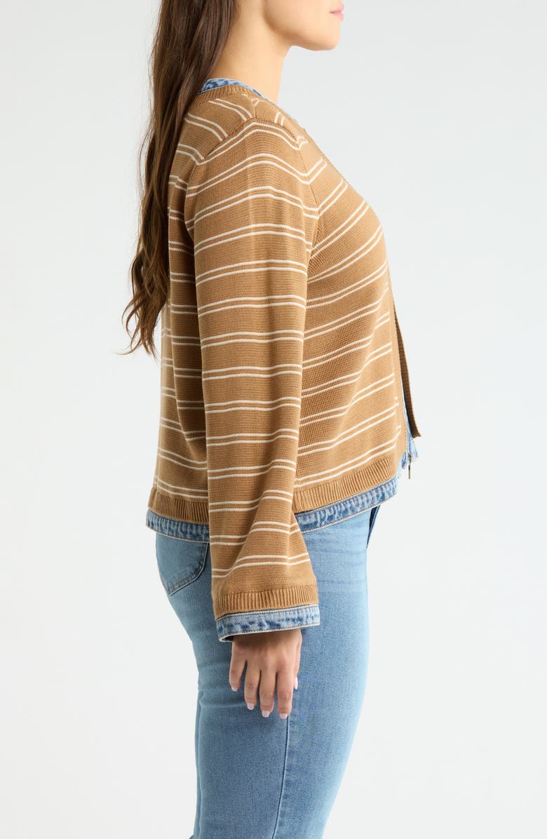 Wit & Wisdom Mixed Media Denim Trim Jacket, Alternate, color,