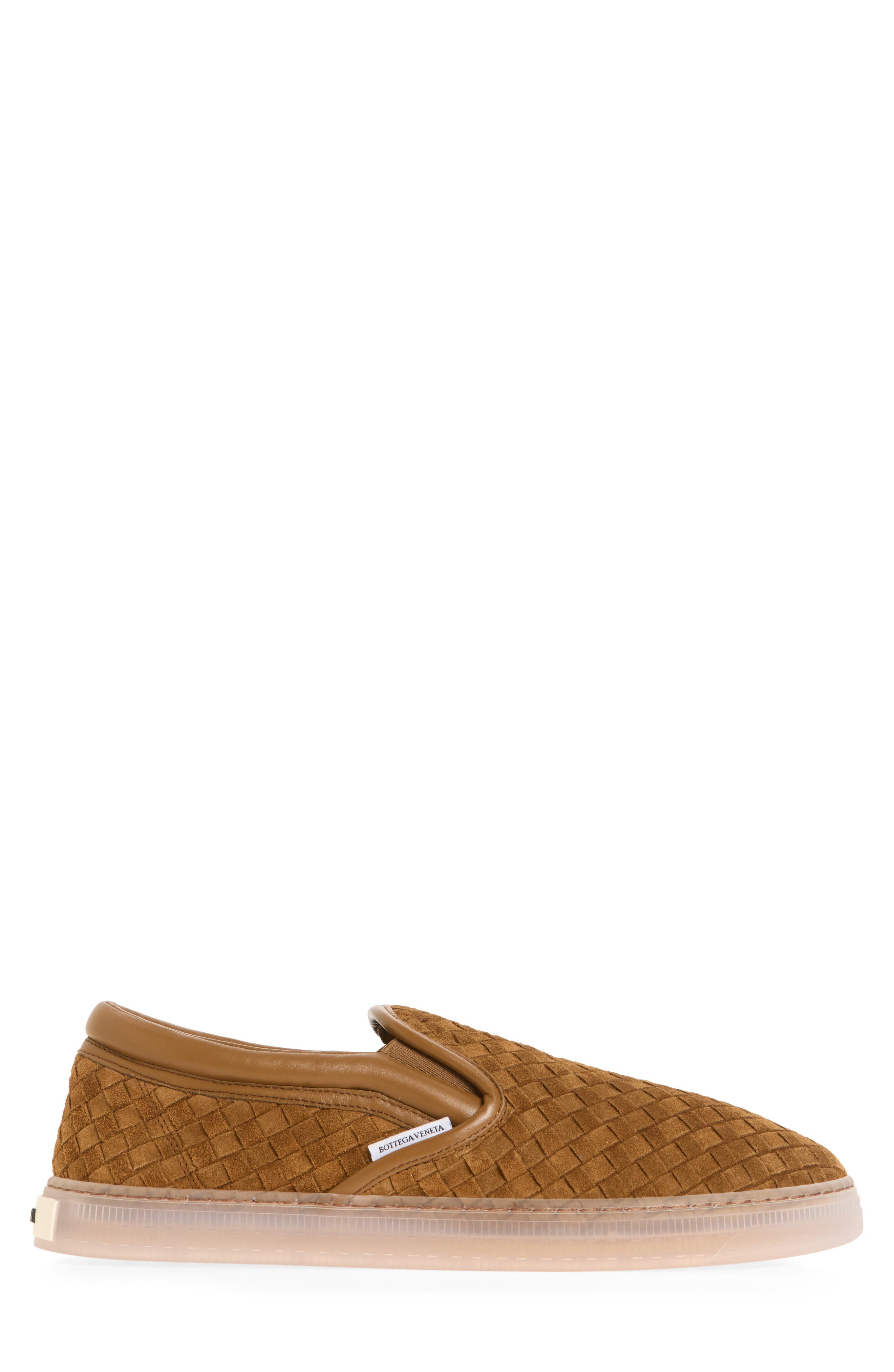 Sirena Intrecciato Suede Slip-On Sneaker, Alternate, color, 9866 DARK CARAMEL 20