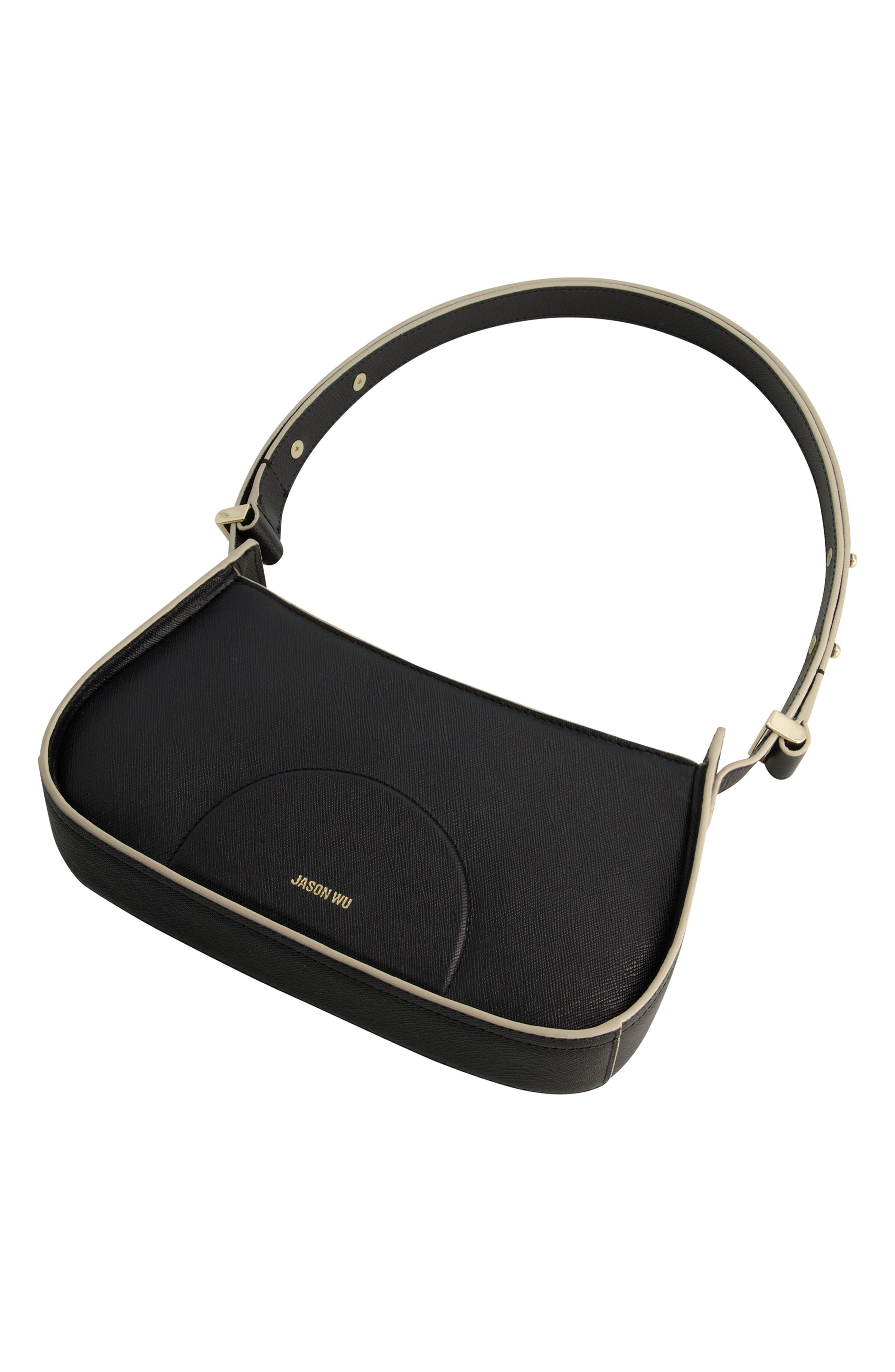 ELSA CRESENT SHOULDER BAG, Alternate, color, BLACK