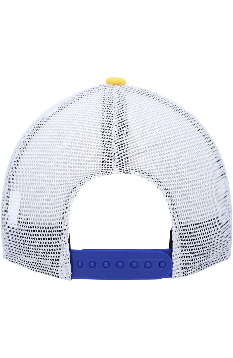 New Era Men's New Era Royal Golden State Warriors Two-Tone Patch 9FORTY Trucker Snapback Hat, Alternate, color, 