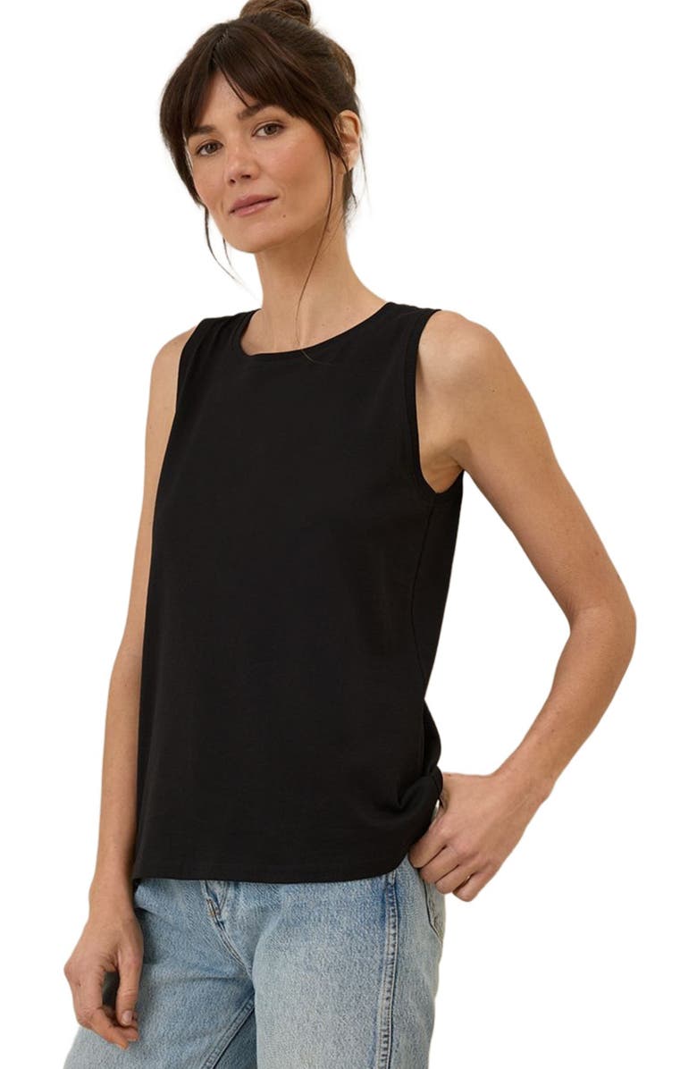 Pact Organic Cotton Softspun High Neck Tank, Main, color, Black