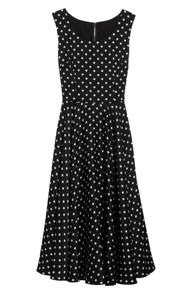 Dolce&Gabbana Polka Dot Sleeveless Stretch Silk Midi Dress, Alternate, color, 