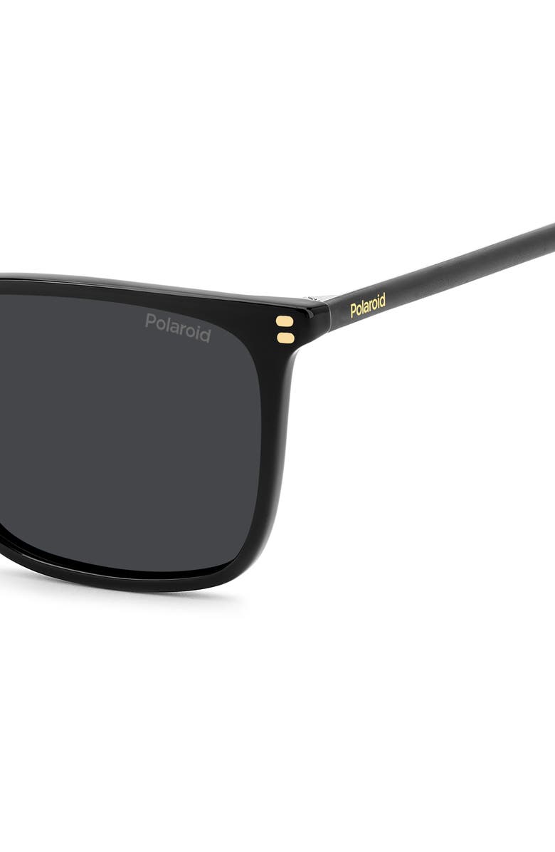 Polaroid 55mm Polarized Rectangular Sunglasses, Alternate, color,