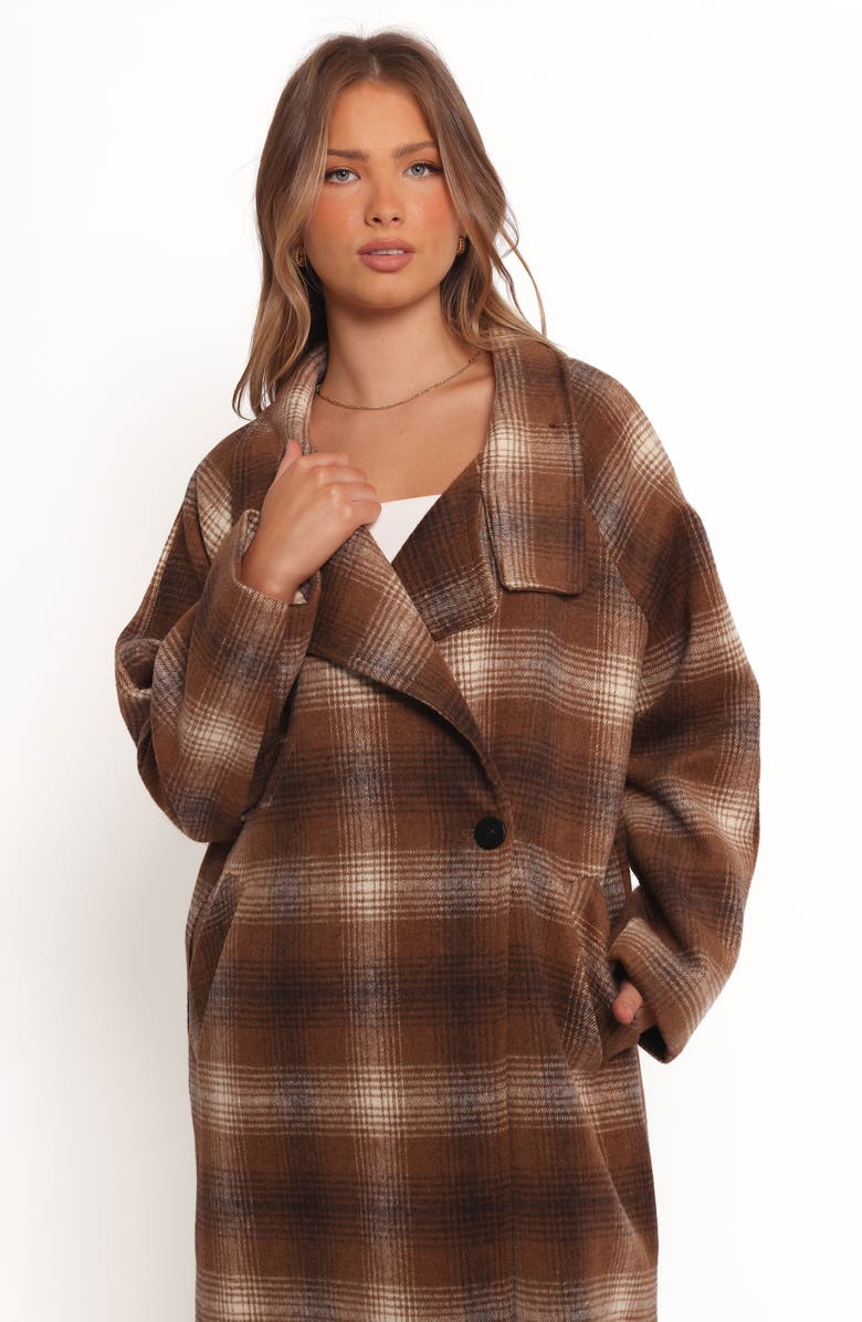 Petal & Pup Maya Plaid Coat, Alternate, color, Brown Check