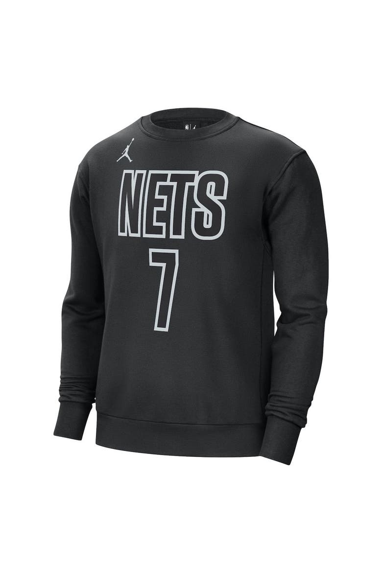 Men's Jordan Brand Kevin Durant Black Brooklyn Nets Statement Name & Number Pullover Sweatshirt, Alternate, color, Black