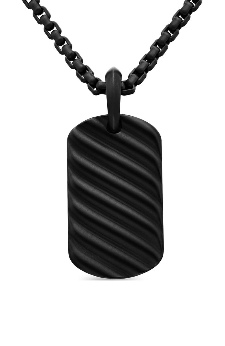 David Yurman Men's Sculpted Cable Dog Tag Pendant, Alternate, color, 