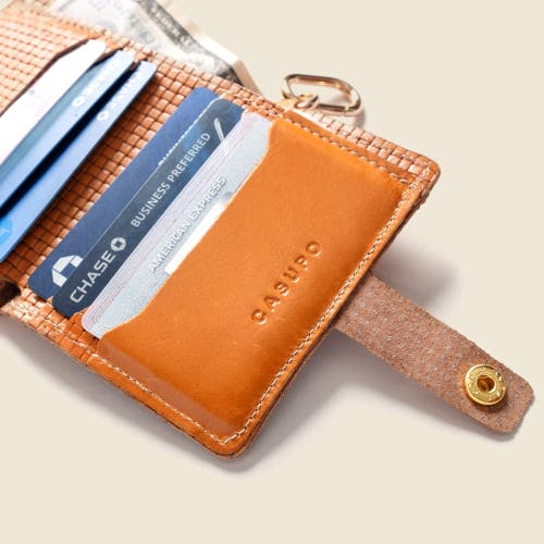 Casupo Wallet With Snap And Key Ring In Brown