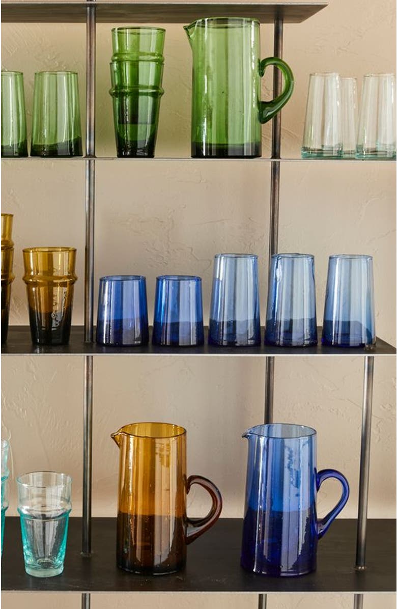 Verve Culture Moroccan Cone Glass Small, Alternate, color, Blue