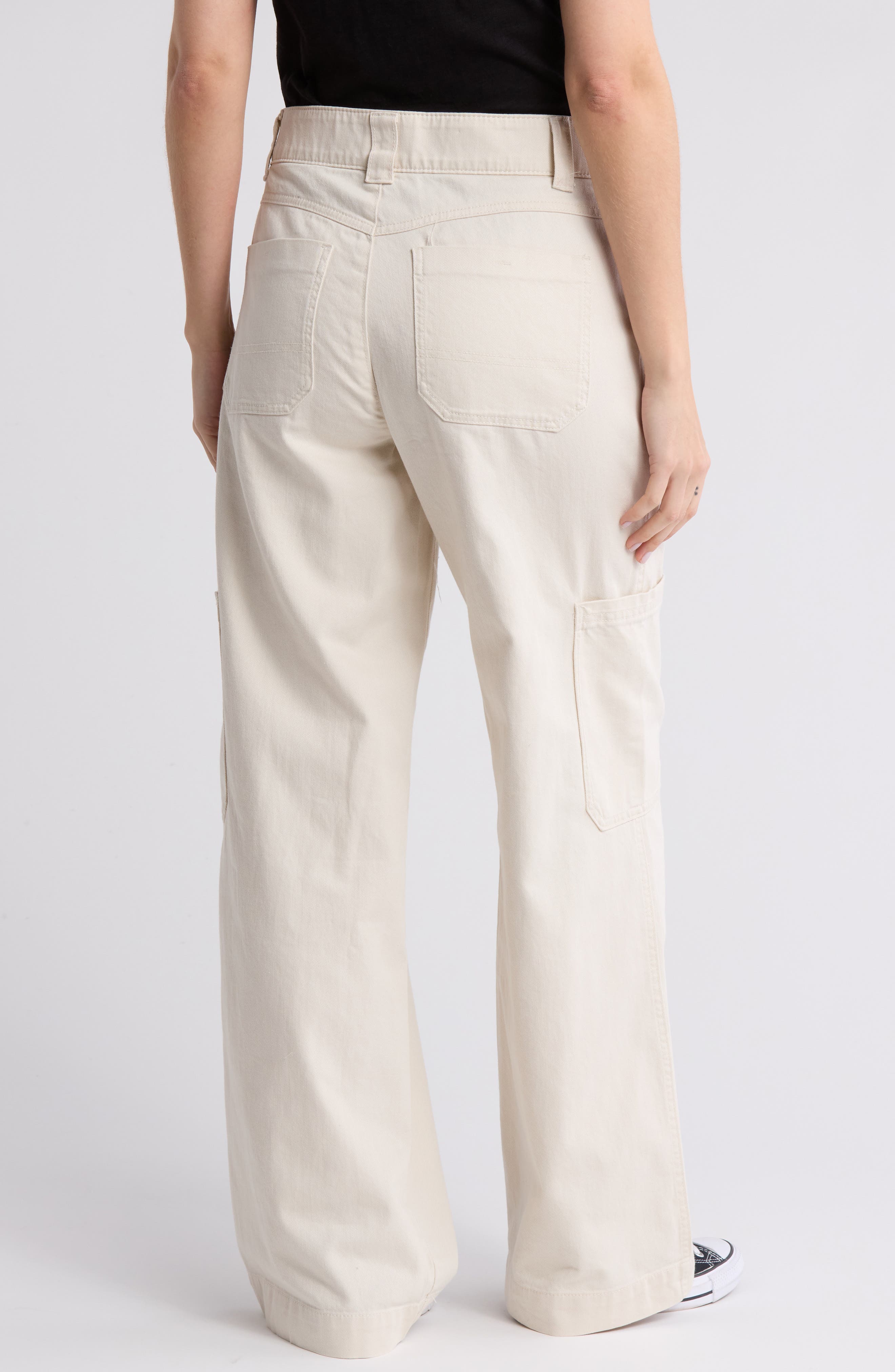 Adjustable Waist Carpenter Wide Leg Jeans