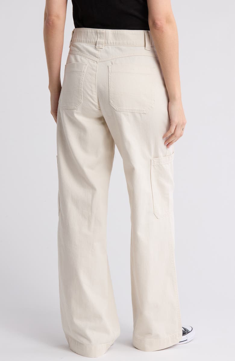 Democracy High Waist Wide Leg Carpenter Jeans, Alternate, color, Blanched Almond