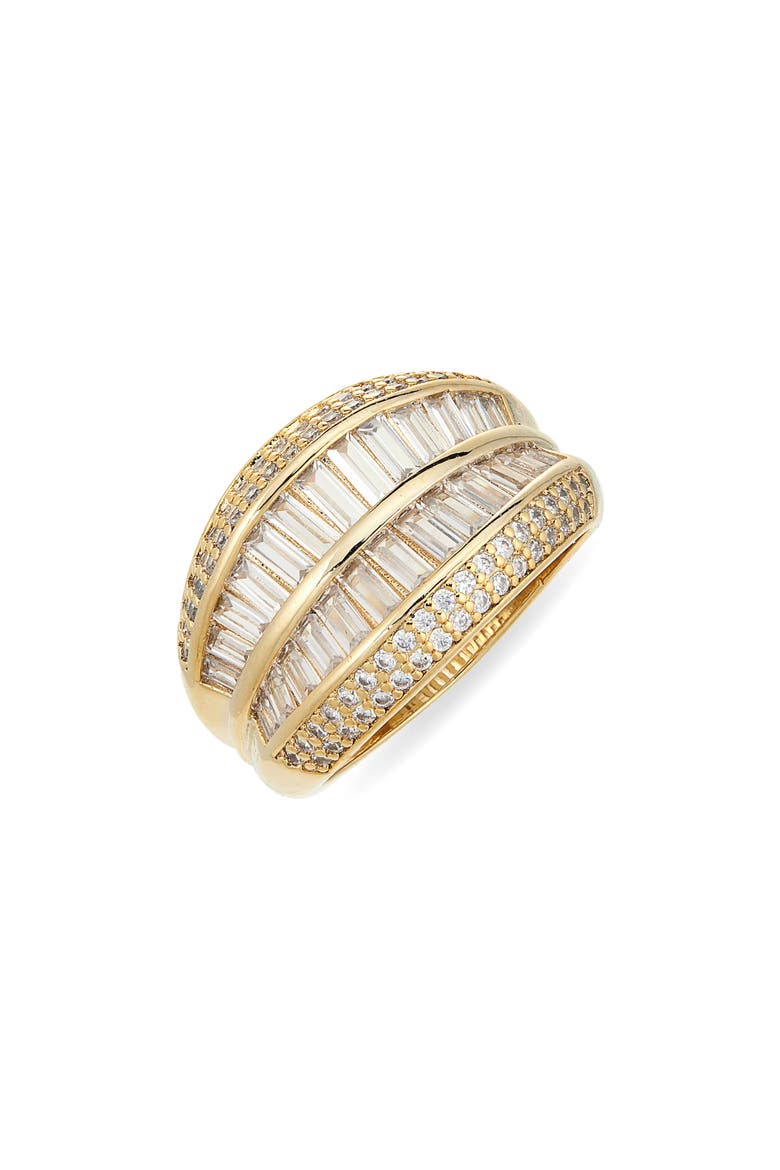Cubic Zirconia Statement Ring, Main, color, CLEAR- GOLD