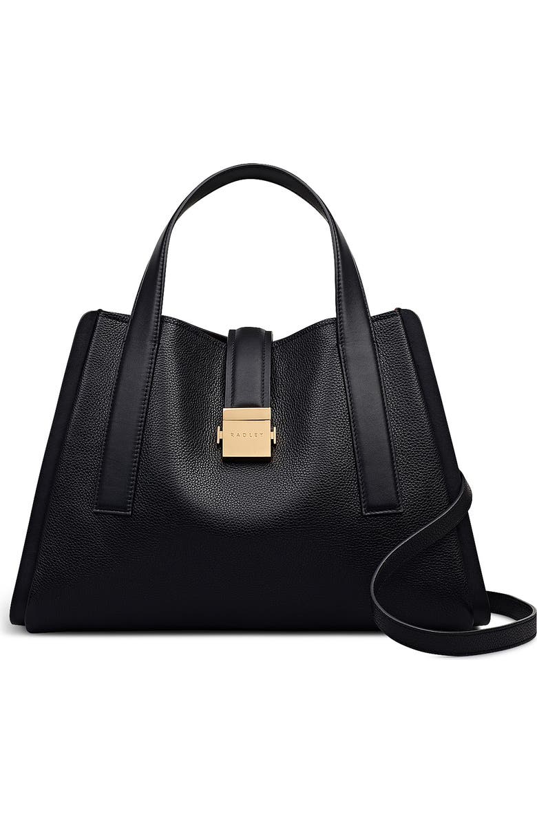 Radley Sloane Mews Medium Leather Satchel, Main, color, Black
