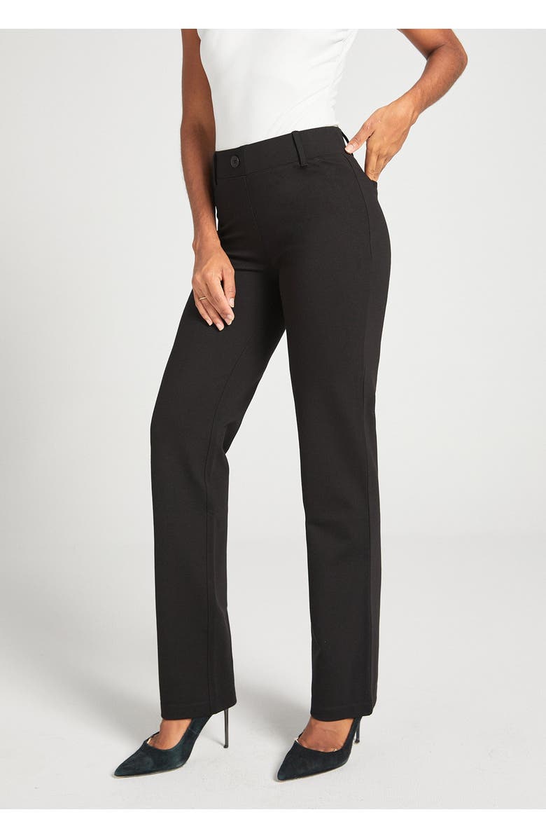 Betabrand Two Pocket DPYP Dress Pant Yoga Pants Straight Leg, Main, color, Black