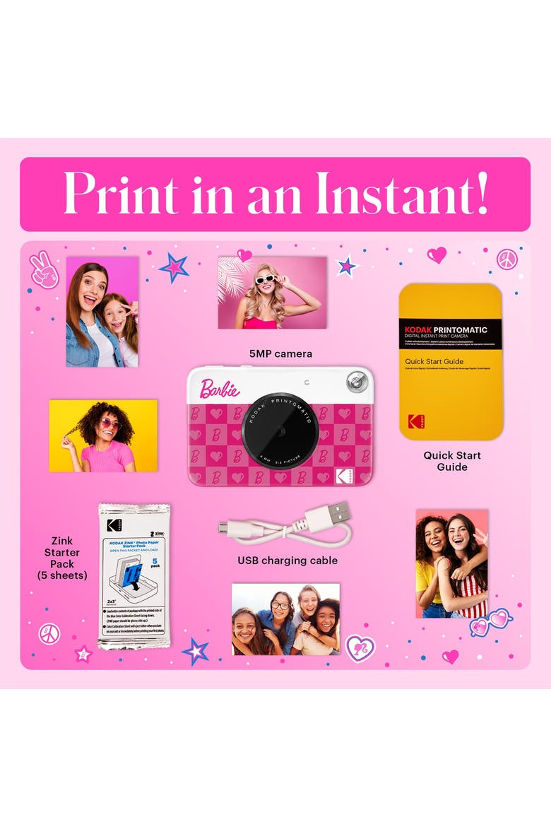 Printomatic 2x3 Instant Print Camera, 5MP Portable Instant Camera, Alternate, color, Dark Pink