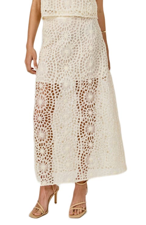 Textured Open Stitch Midi Skirt