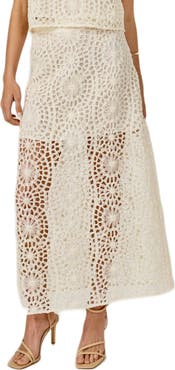Endless Rose Textured Open Stitch Midi Skirt
