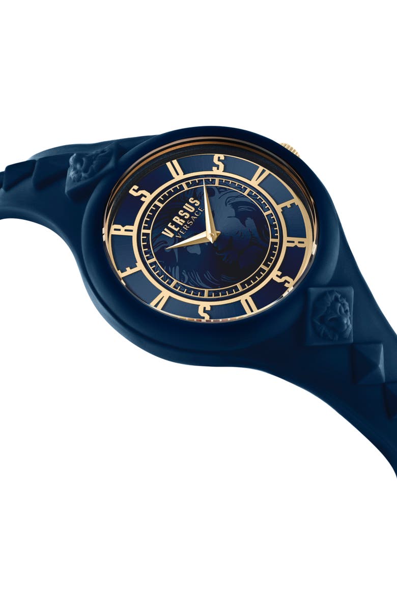 VERSUS Versace Versace Silicone Strap Watch, 39mm & Zip Case, Alternate, color, Blue
