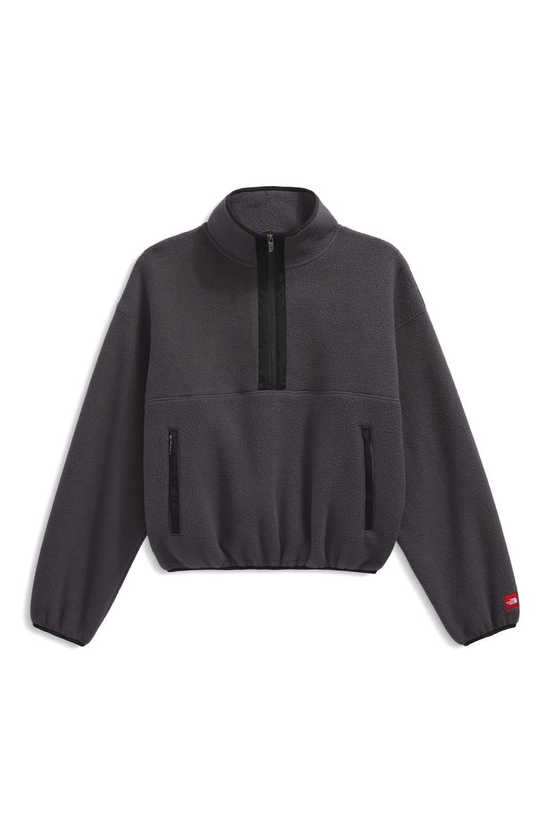 Red Box Quarter Zip Fleece Pullover, Alternate, color, OBSIDIAN