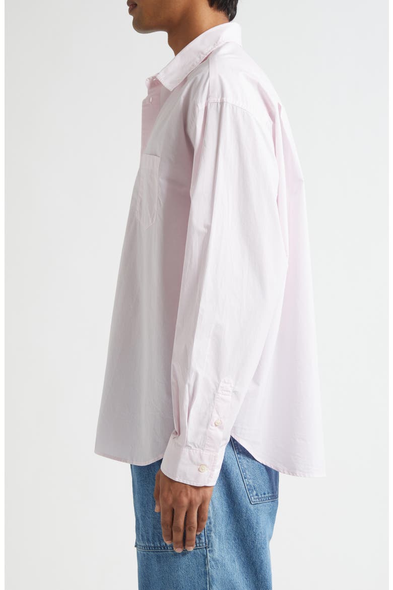 Oversize Cotton Poplin Button-Up Shirt, Alternate, color, LIGHT PINK