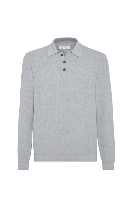 Brunello Cucinelli Cotton Polo Shirt In Gray
