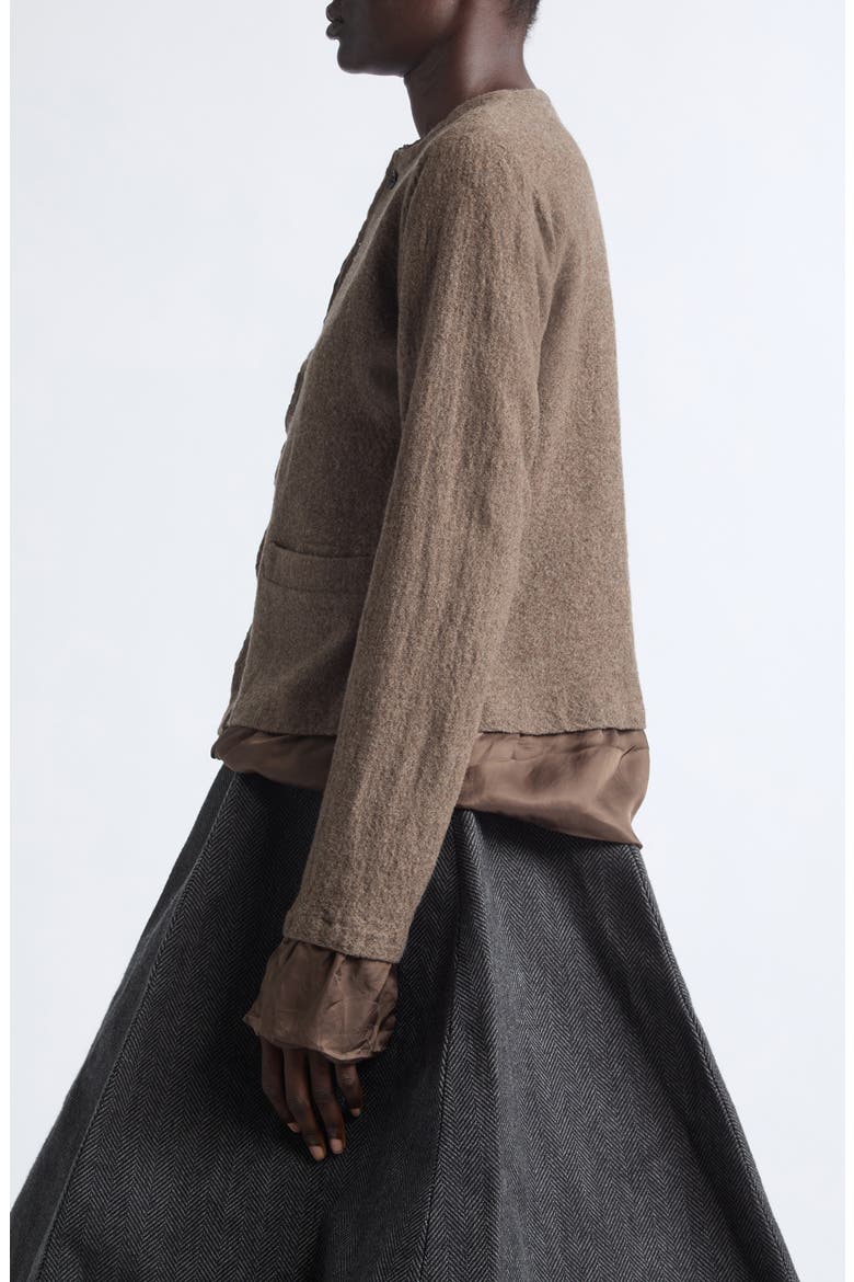 Charmeuse Lined Wool Flannel Jacket, Alternate, color, BROWN