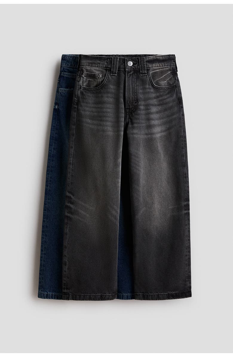 H&M 2-pack Baggy Fit Jeans, Main, color, Dark Denim Blue/Denim Black