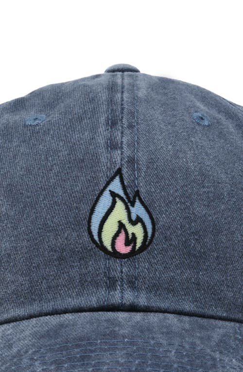 Dalix Fire Dad Hat In Washed Navy Blue