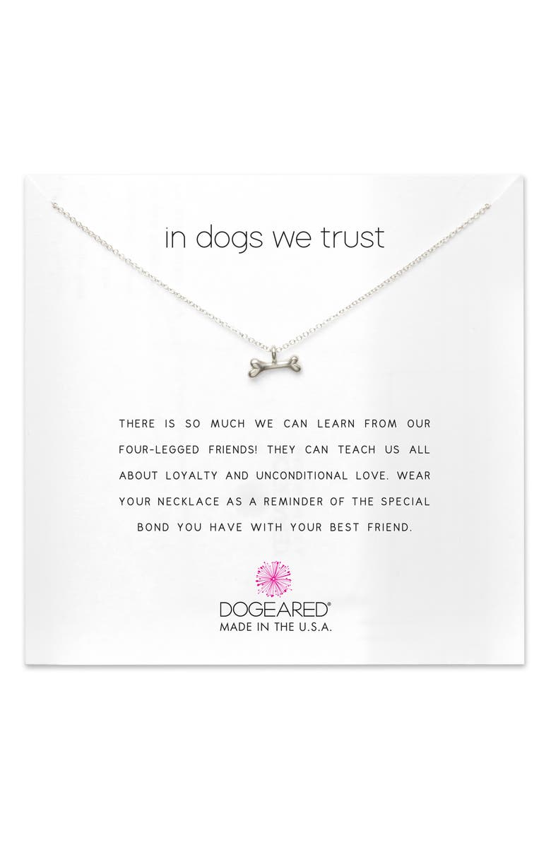 Dogeared In Dogs We Trust Pendant Necklace, Main, color, 