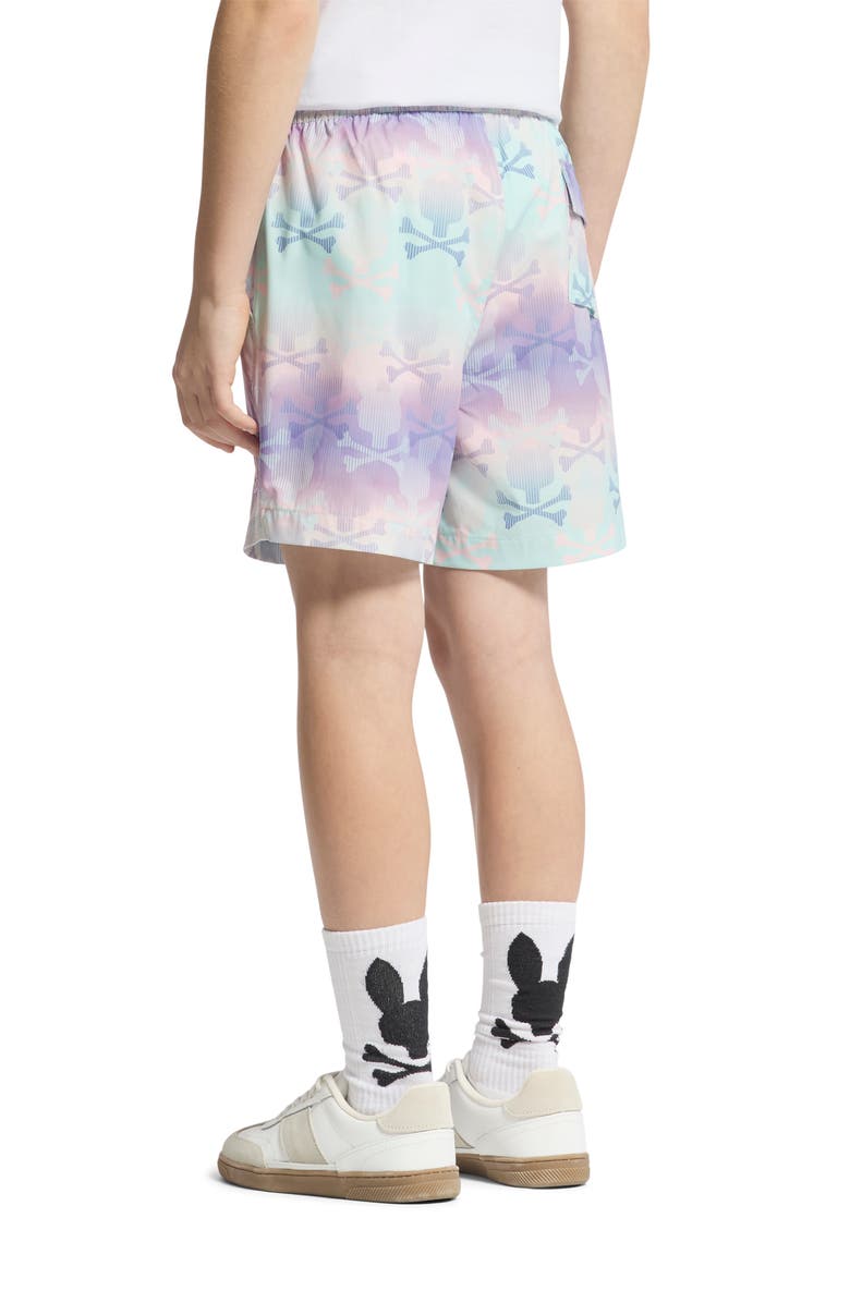 Psycho Bunny Kids' Foster Bunny Swim Trunks, Alternate, color, Lavender Gray