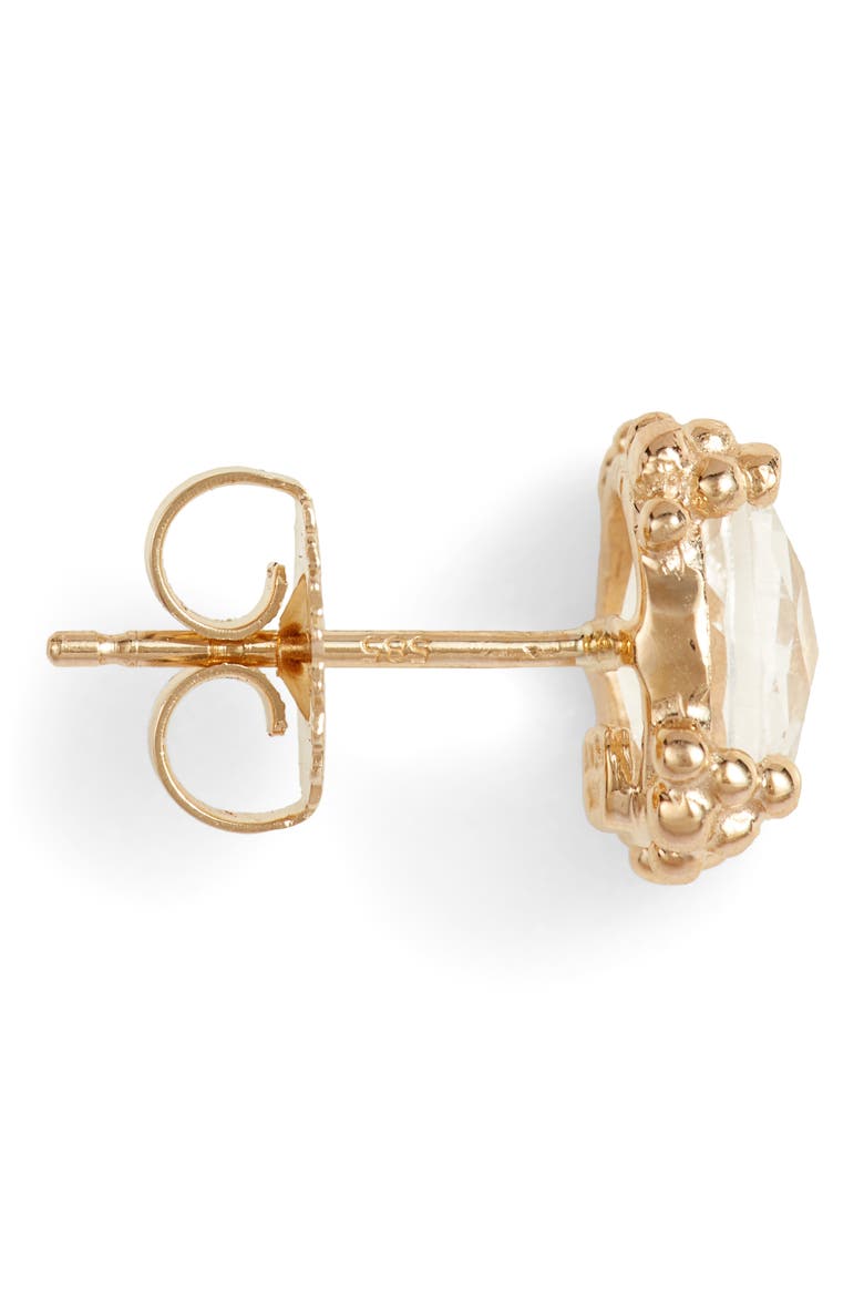 Dewdrop White Topaz Stud Earrings, Alternate, color, GOLD/ WHITE TOPAZ